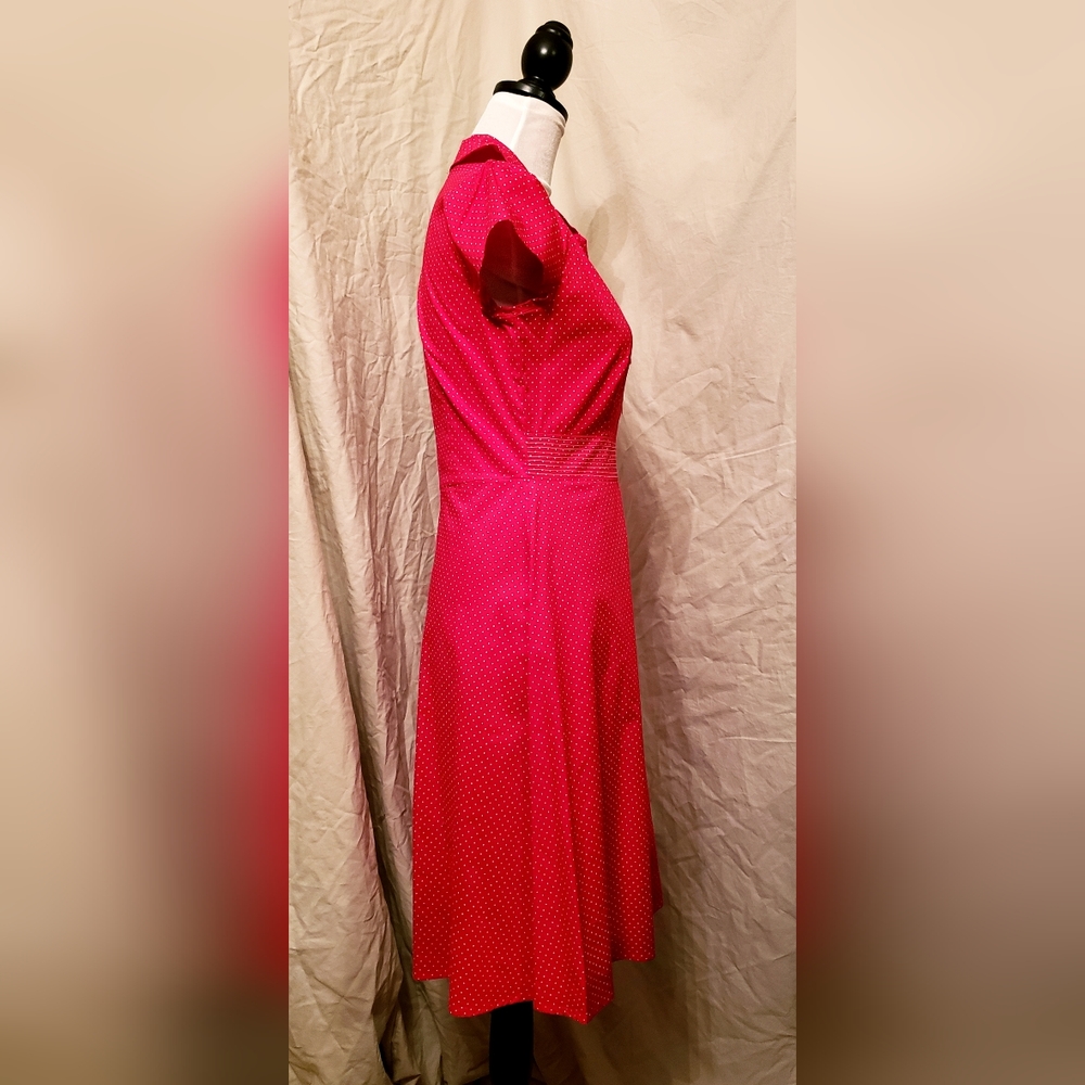 Ruby Rox Red 2-Button Retro Pin-Up Midi Dress - Picture 13 of 14